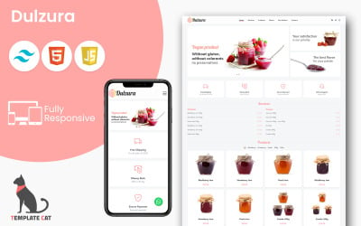 Dulzura -食品店|多用途登陆页面HTML/顺风CSS模板