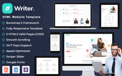 Writer - HTML-Website-Vorlage zum Schreiben von Inhalten