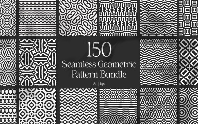 Balíček 150 bezešvých geometrických vzorů