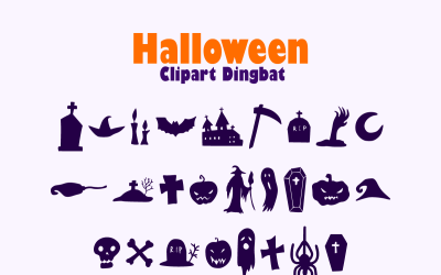 Halloween Clipart - Bir Dingbat Yazı Tipi