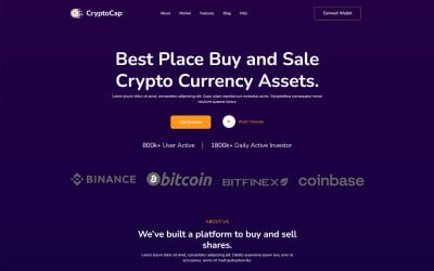 CryptoCap - Cryptocurrency  Landing Page Template