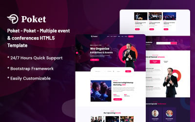 Poket - Websitesjabloon voor meerdere evenementen en conferenties
