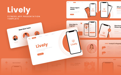 Lively – Fitness App a SAAS šablona Google Slides