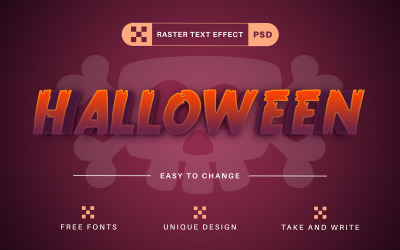 PSD Halloween - Editable Text Effect,  Font Style