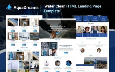 AquaDreams -水清洁HTML5登陆页面模板