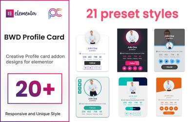 Картка профілю Плагін WordPress для Elementor
