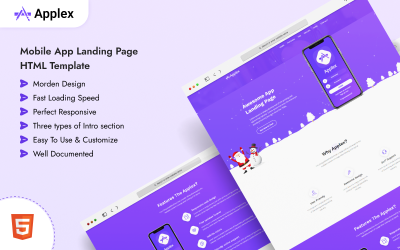 Applex - Mobile App Landing Page HTML Template