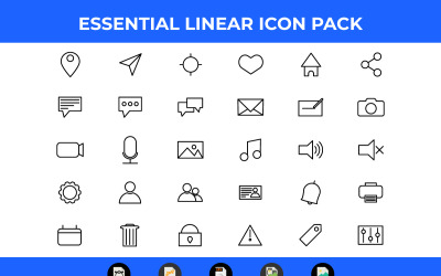 30线性基本图标包矢量和SVG