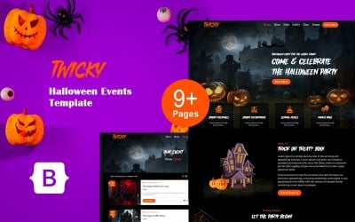 Twicky - HTML-mall för Halloween-evenemang och festwebbplats