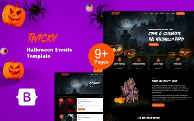 Twicky – HTML-шаблон веб-сайту про події та вечірки на Хелловін