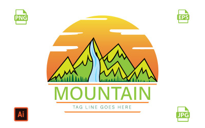 Dağ Logo Şablonu - Yeşil Dağ Logosu