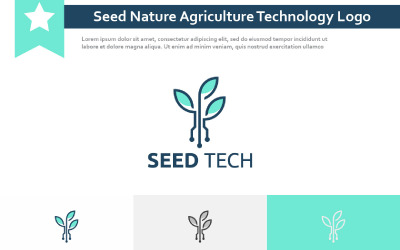 Logotipo de tecnología de circuito orgánico de agricultura de naturaleza de semilla