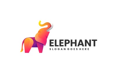 Olifant Gradiënt Logo Stijl Vol.3