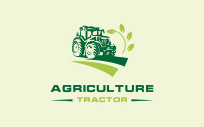 Szablon logo rolnictwa ciągnika rolniczego
