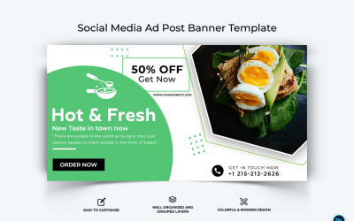 Food and Restaurant Facebook Ad Banner Design Template-34