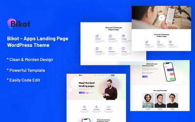 Bikot - Thème WordPress pour la page de destination des applications