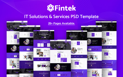Fintek - PSD企业服务和IT解决方案模板