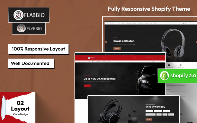 Flabbio - Tienda digital de electrónica y autopartes Tema multiusos Shopify 2.0 Responsive