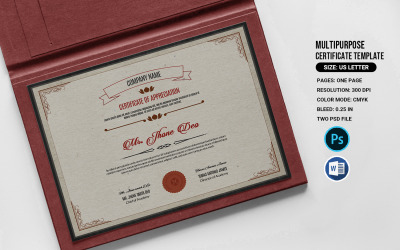 Certificate Template of Appreciation