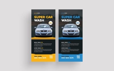 Modern Car Wash Rack Card