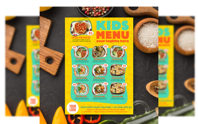 儿童菜单-传单模板#3