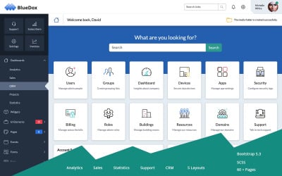 Bluedox - Painel de administração Premium Bootstrap 5