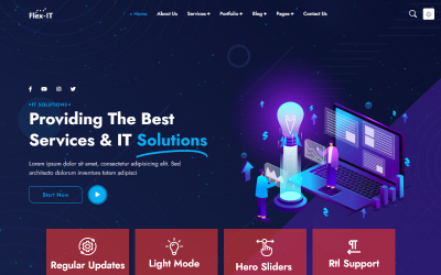 Flex-IT | Unternehmensdienstleistungen und IT-Lösungen Responsive Mehrzweck-Website-Vorlage
