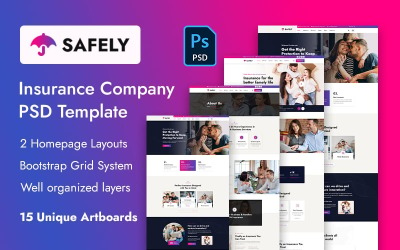 Safely - Insurance Agency PSD Template