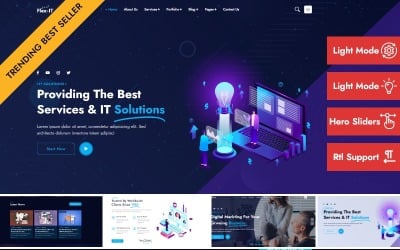 Flex-IT |商业服务 &amp;amp; IT Solutions Multipurpose HTML 5 Responsive Landing Page Template