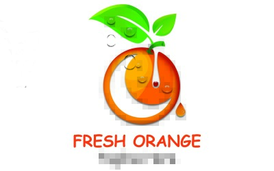 Logotipo de suco de laranja fresco e saudável