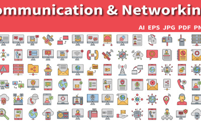 Communicatie- en netwerkpictogrammen | AI | EPS | SVG