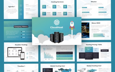 Cloudová hostingová společnost Google Slides Template