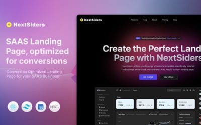 NextSiders - Modello di pagina di destinazione SAAS Nextjs