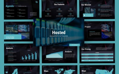 Hosted Hosting &amp;amp; Web服务谷歌幻灯片模板