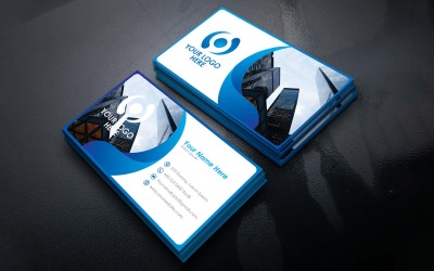 Креативний і сучасний блакитний дизайн візитної картки - фірмовий стиль