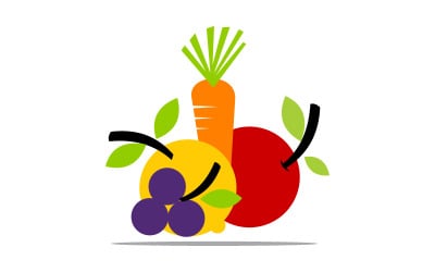 Modelo de logotipo de frutas e vegetais