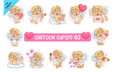 Bundle Cartoon Cupido 03. Clipart.