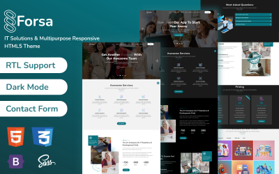 Forsa | IT解决方案 &amp;amp; 多用途响应HTML5登陆页面模板
