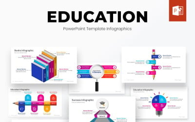 Onderwijs PowerPoint Infographics sjabloonontwerpen