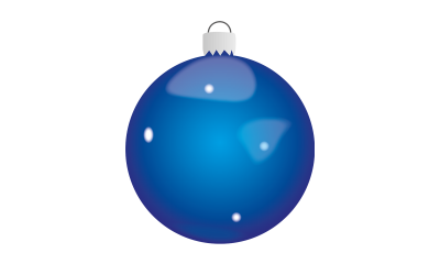 蓝色圣诞球矢量插图