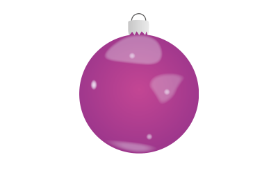 圣诞球紫色插图向量