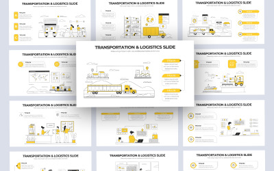 Transportation &amp;amp; Logistics Vector Infographic PowerPoint Template