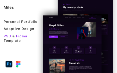 Miles - Personal Portfolio PSD Template