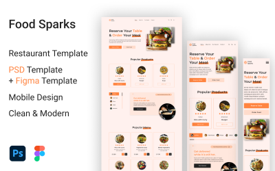 Food Sparks - Restaurant PSD Template