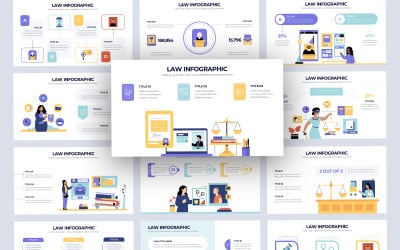 Modèle PowerPoint d&amp;#39;infographie vectorielle du procureur de la loi