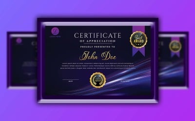 Abstract Neon Wave Smart looking Rank - Certificate Template