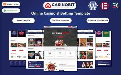 Casino Bit - Plantilla Elementor de WordPress para casinos y apuestas en línea