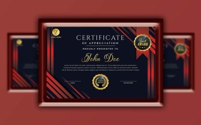 Luxury Black Smart looking Rank -  Certificate Template