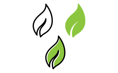 Logotipo de icono de vector de ecología de hoja verde V7