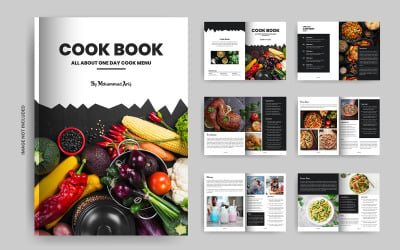 Cookbook Magazine layout design och mall för receptbok